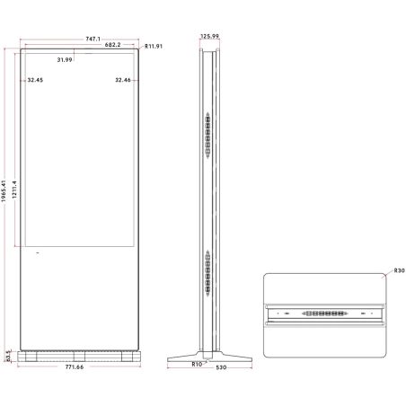 Tótem multimedia de 55" de doble cara para interiores