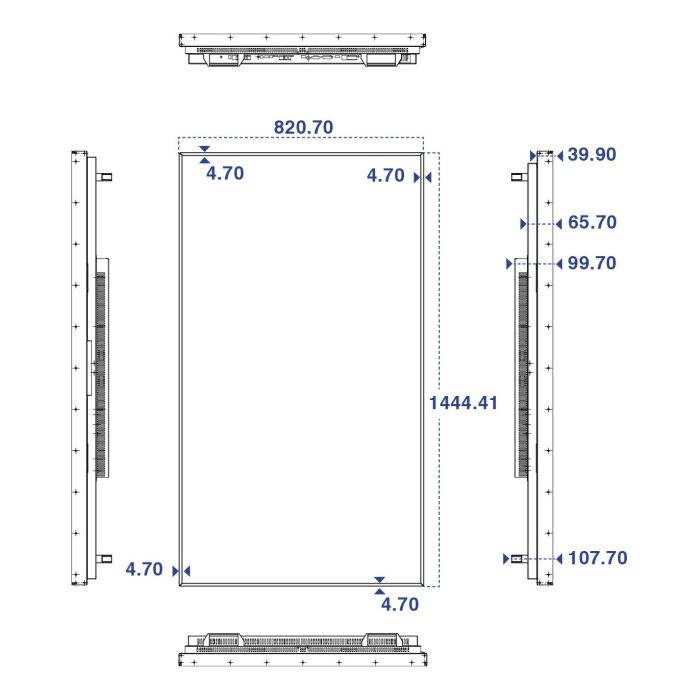 Monitor de escaparate de alto brillo de 65"