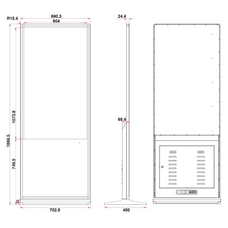 Pantalla Táctil Multimedia Totem 55" para interiores