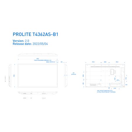 iiyama 43" - Monitor Profesional con Pantalla Táctil, 24/7