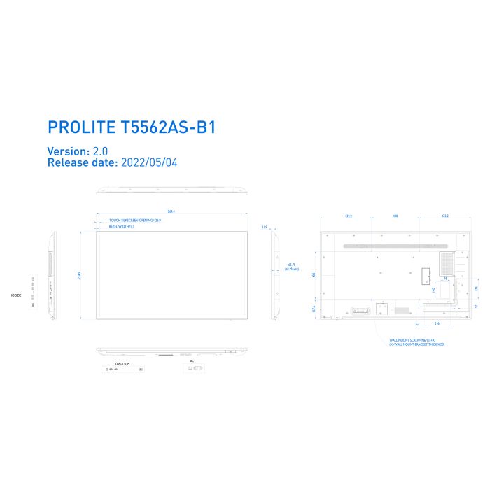 iiyama 55" - Monitor Profesional con Pantalla Táctil, 24/7
