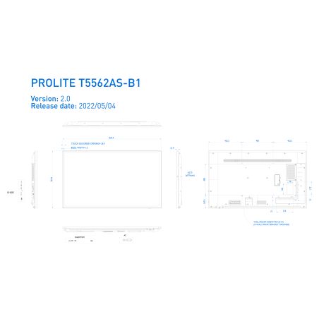 iiyama 55" - Monitor Profesional con Pantalla Táctil, 24/7