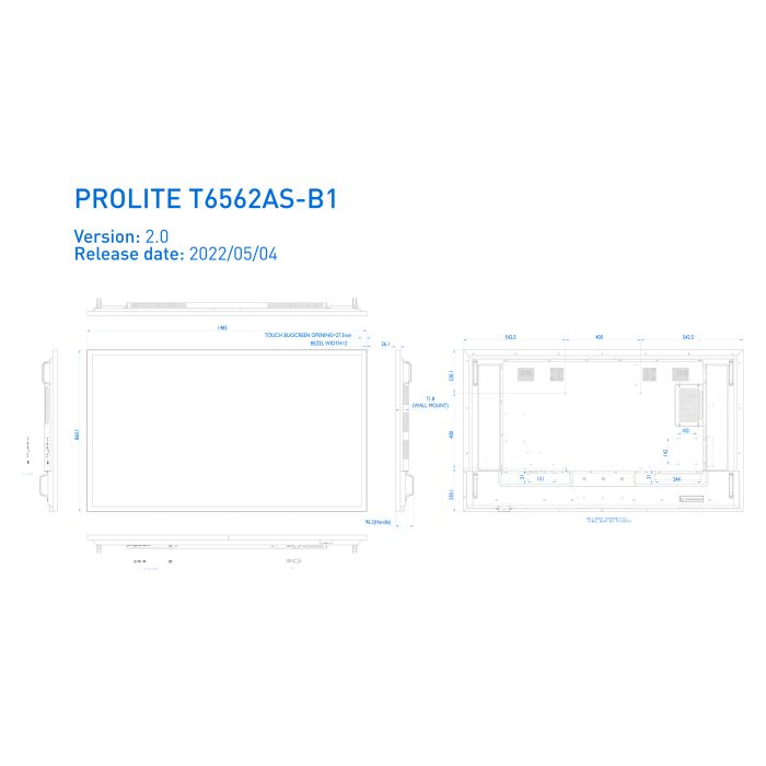 iiyama 65" - Professional Touchscreen Monitor, 24/7