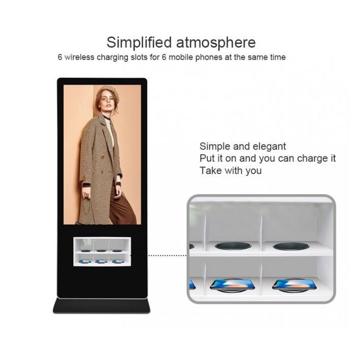 Multimedia Totem Touch Screen Display 55" with 3 wireless stations and 5 USB for charging