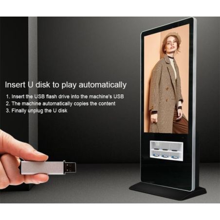 55" display advertising totem + 3 wireless cell phone charging stations + 5 usb