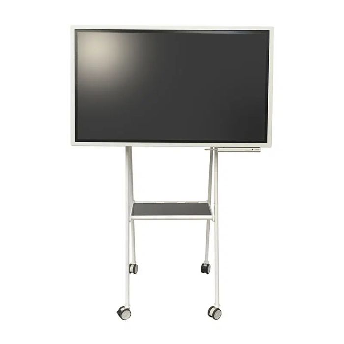 TURN DELTA BIANCO, carrello a cavalletto per rotazione di 90° per monitor 75''