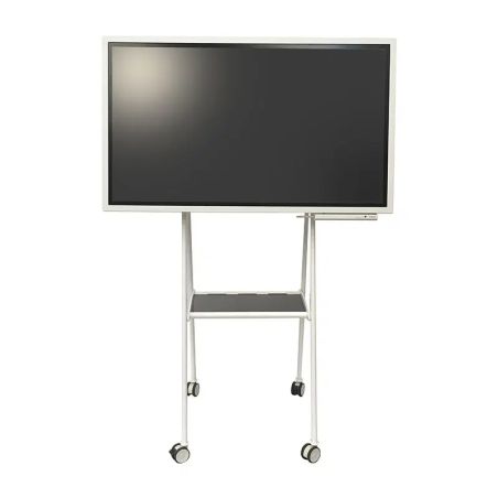 TURN DELTA BIANCO, carrello a cavalletto per rotazione di 90° per monitor 75''
