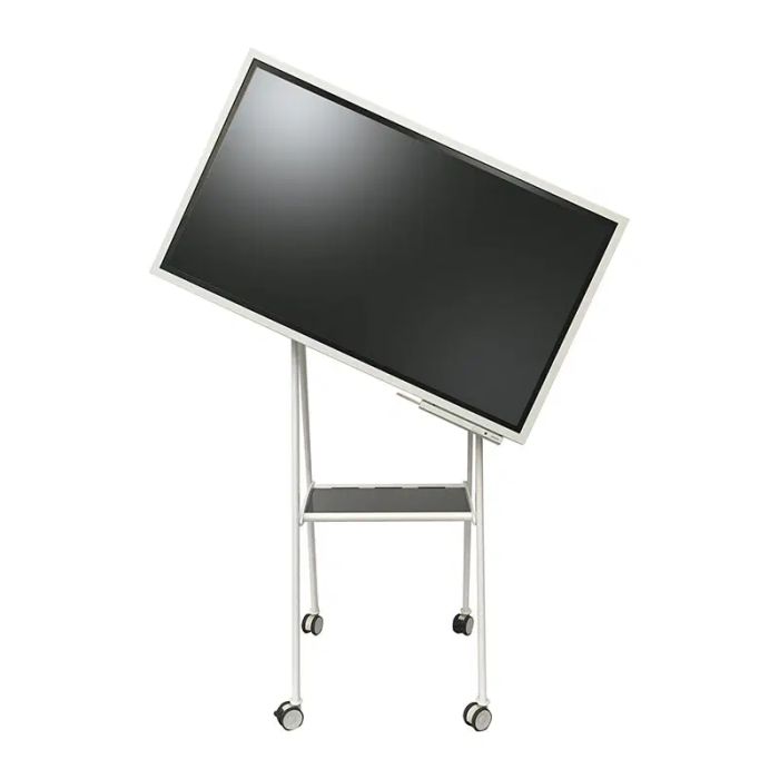 TURN DELTA BIANCO, carrello a cavalletto per rotazione di 90° per monitor 75''