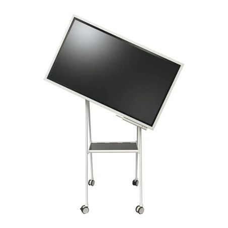 TURN DELTA BIANCO, carrello a cavalletto per rotazione di 90° per monitor 75''