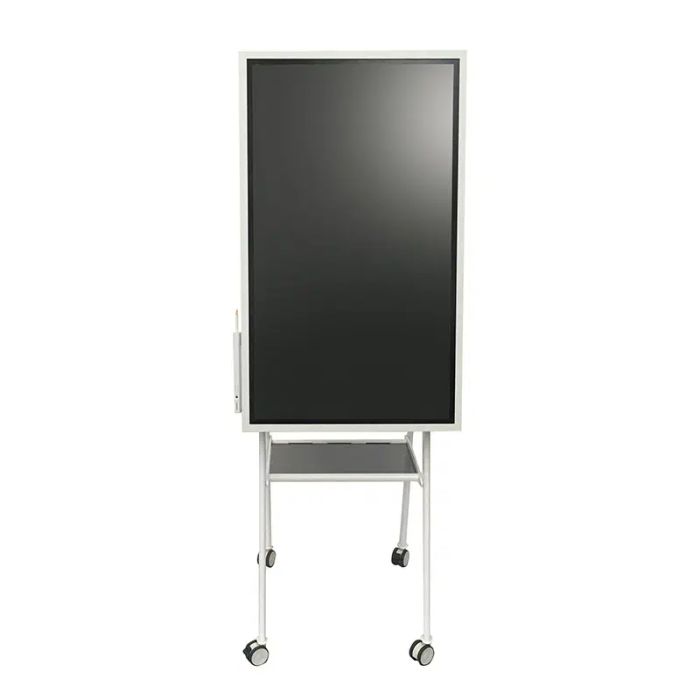 TURN DELTA BIANCO, carrello a cavalletto per rotazione di 90° per monitor 75''