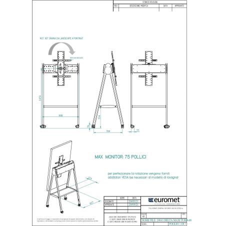 TURN DELTA MAXI, supporto da terra per monitor