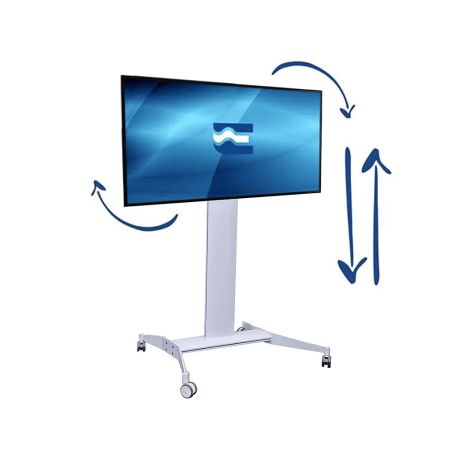 TURN SLIDE CART WHITE, cart with adjustable monitor