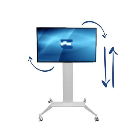 TURN SLIDE CART WHITE, cart with adjustable monitor