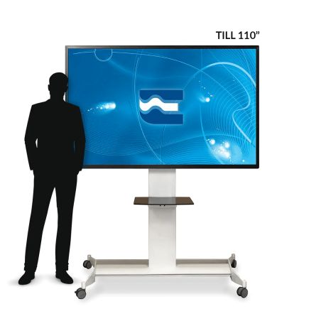 Slide Maxi Carrello, supporto monitor da terra, bianco
