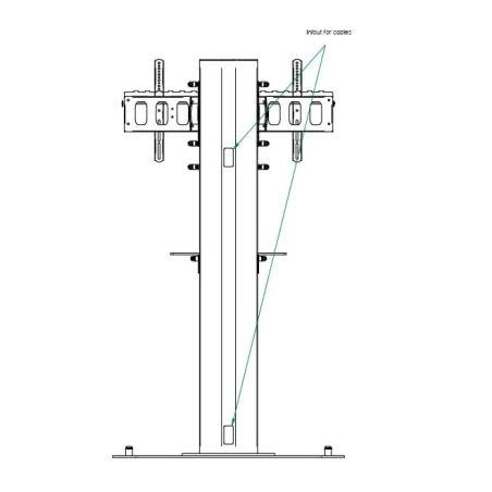 Slide Maxi floor stand support for large video monitors up to 110 inches