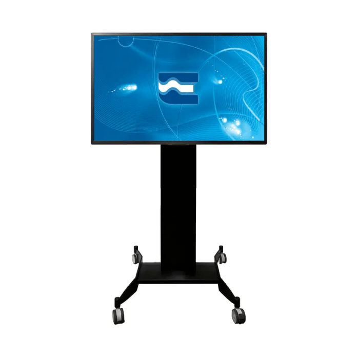 Slide Cart, supporto per schermi fino a 75” con ruote, nero