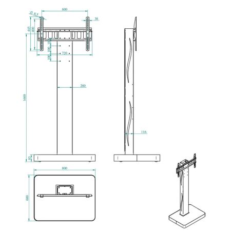 Elegante, soporte para monitores de hasta 65"