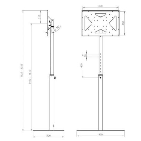 ÉLITE, soporte de suelo para monitor hasta 65 pulgadas, blanco