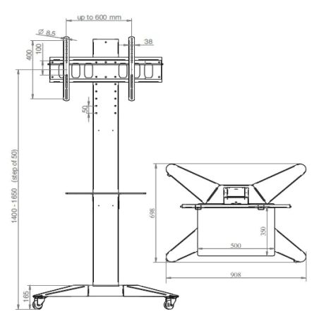 TOTEM, flat panel floor stand, grey