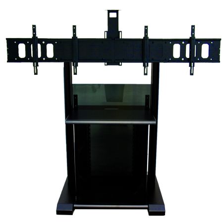 PLATEA PREMIUM, carrello per videoconferenza per due monitor