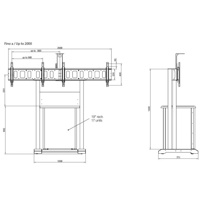 PLATEA PREMIUM, dual (or single) flat panel mount stand