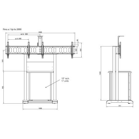 PLATEA PREMIUM, dual (or single) flat panel mount stand
