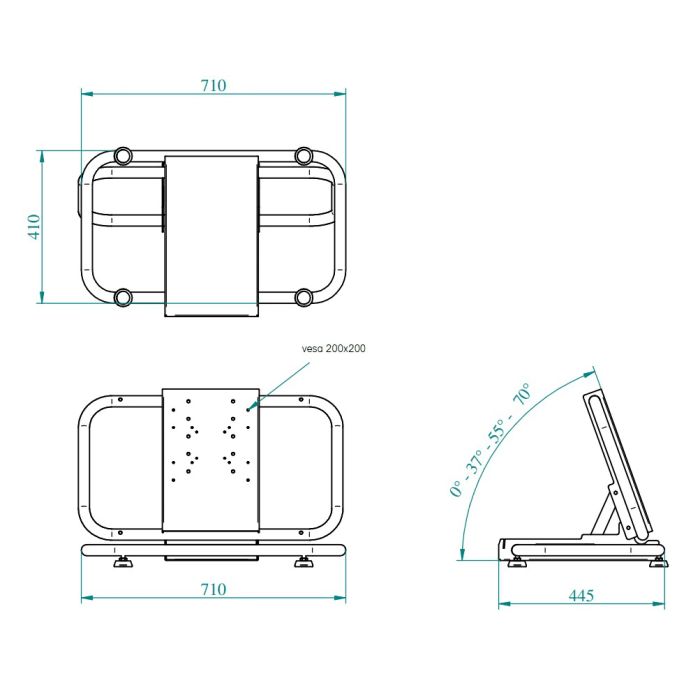 RADENTE, foldable LCD/Plasma screen floor stand, black