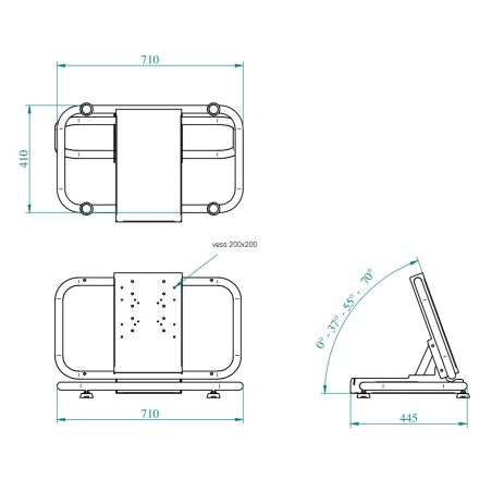 RADENTE, foldable LCD/Plasma screen floor stand, black
