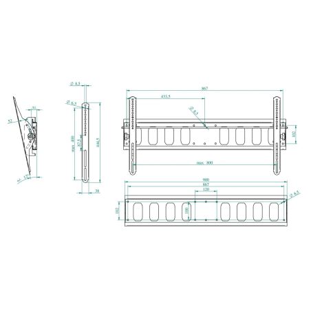WALLY L, inclinable flat panel wall bracket