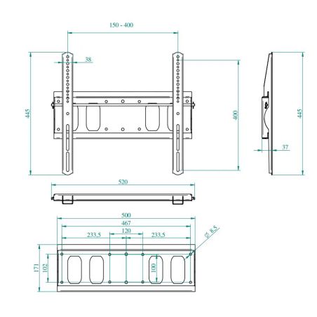 FIX M, wall monitor mount, up to 40kg