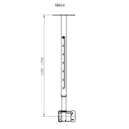 XL-08614, soporte de techo para monitores de hasta 75"