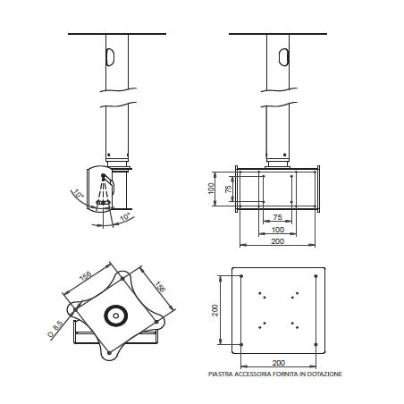 L-08613, Ceiling Mount, Flat Panel TV Mount up to 75”