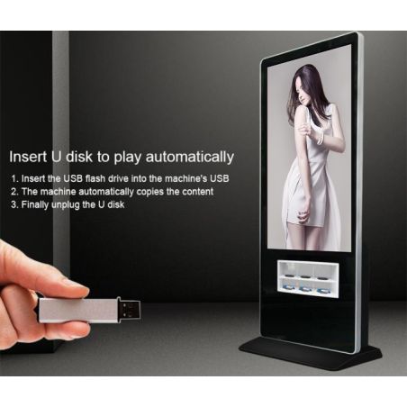 43" inches Totem Indoor with 3 wireless + 5 USB charging stations