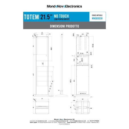 Totem Display Multimedia de 21,5" para espacios exteriores