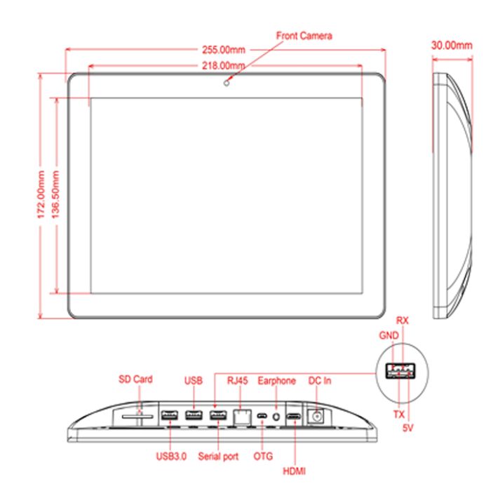 Tablet 10.1" RK3568 per Domotica - Android 11 - POE - 12V