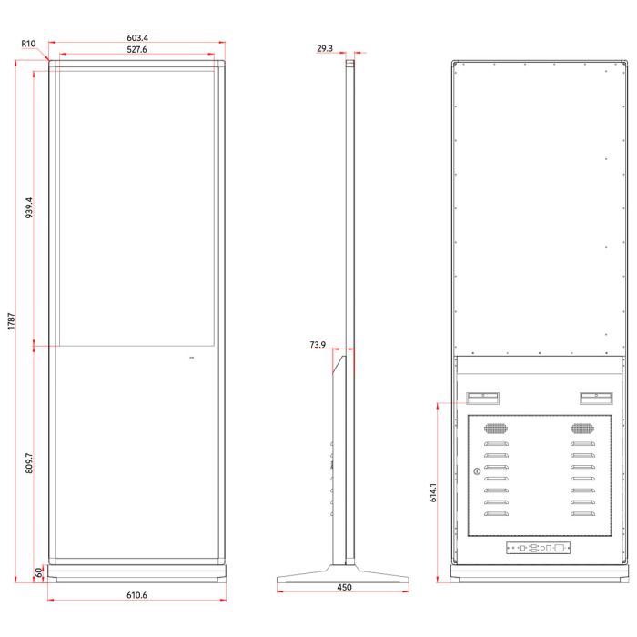 Totem Multimediale Touch Screen 43" con Stampante Termica