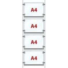 Display luminoso horizontal 1x4 A4 con cables EVO LED POWER 2
