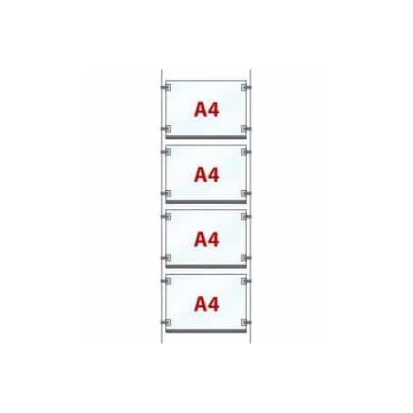 Display luminoso horizontal 1x4 A4 con cables EVO LED POWER