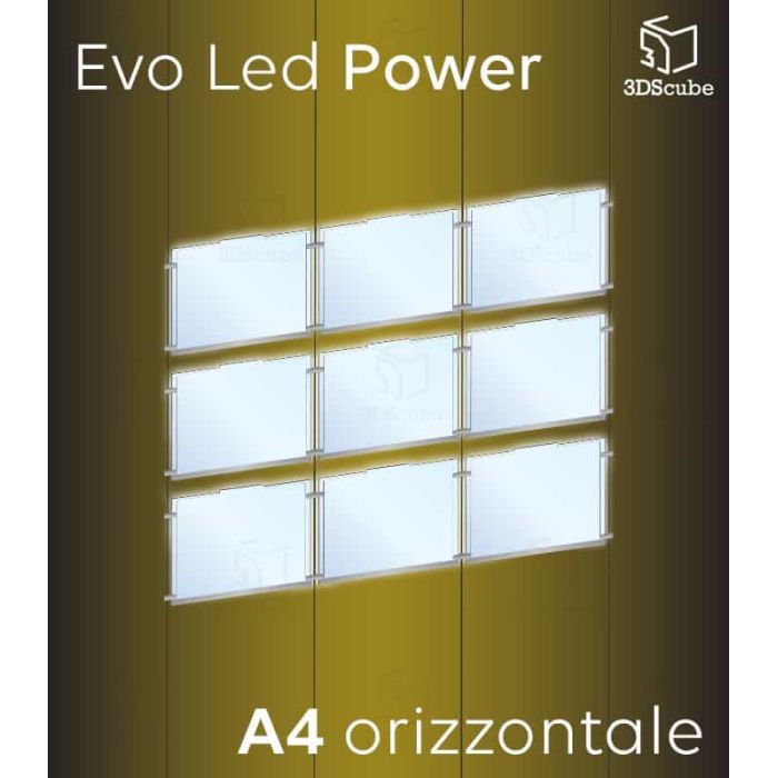 Display luminoso horizontal 4x4 A4 con cables EVO LED POWER