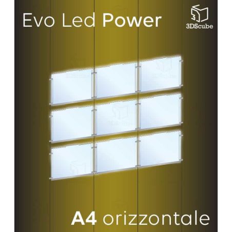 Display luminoso horizontal 4x4 A4 con cables EVO LED POWER