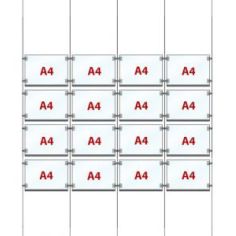Display luminoso horizontal 4x4 A4 con cables EVO LED POWER 2
