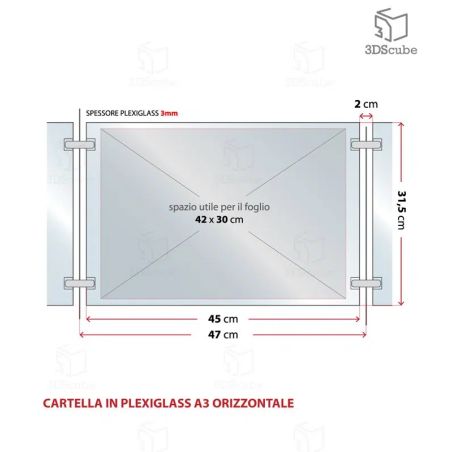 Display luminoso horizontal 4x4 A3 con cables EVO LED POWER