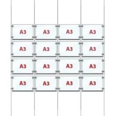 Display luminoso horizontal 4x4 A3 con cables EVO LED POWER 2