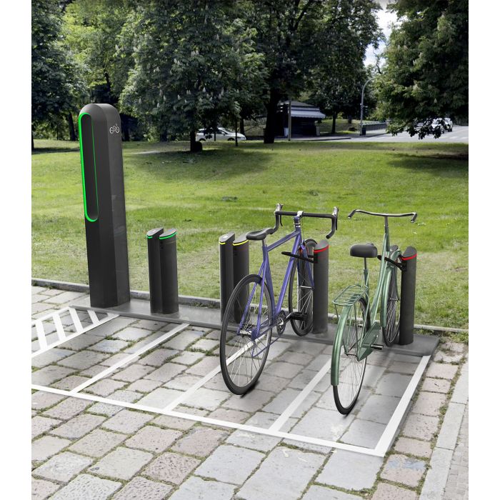 Aparcamiento Modular Inteligente + para Bicicletas y e-Bikes con Carga, Mantenimiento y Videovigilancia