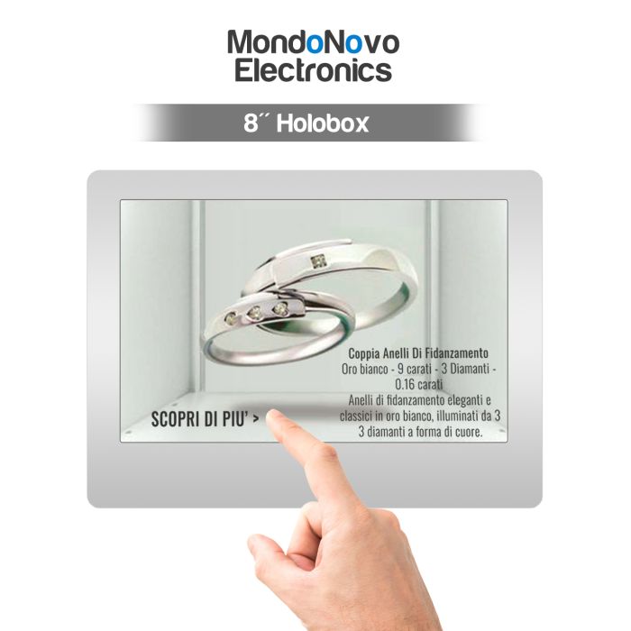 8" Holobox - Vitrina transparente holográfica interactiva 3D