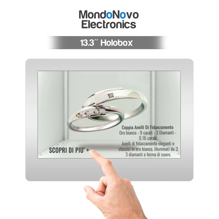 13.3" Holobox - Vitrina transparente holográfica interactiva 3D