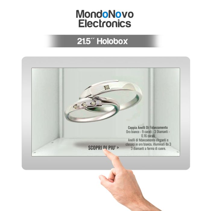 18.5" Holobox - Vitrina transparente holográfica interactiva 3D