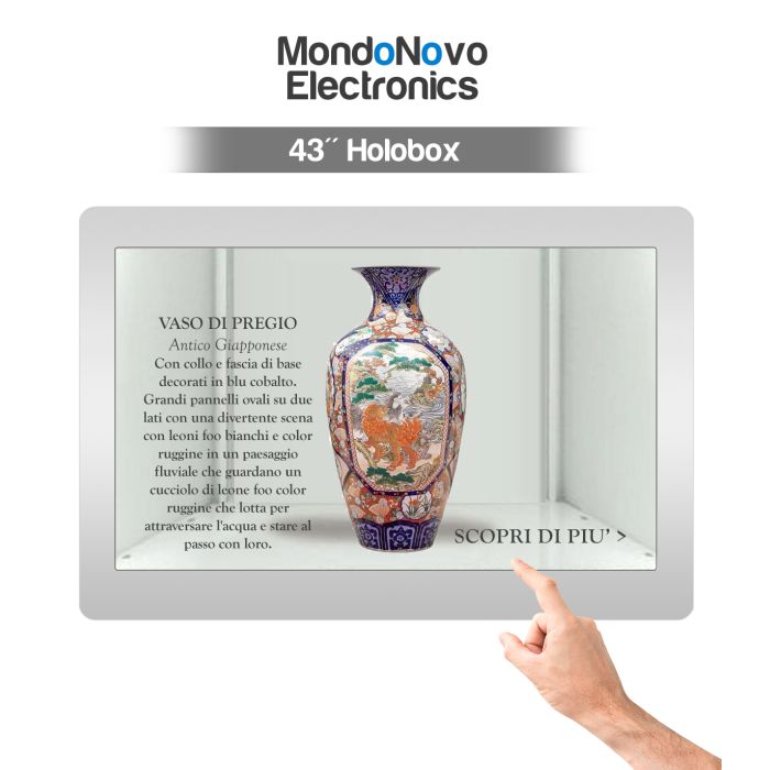 Holobox de 43" - Vitrina transparente holográfica interactiva en 3D