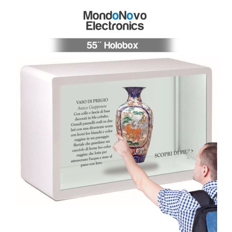 Holobox de 55" - Vitrina transparente holográfica interactiva 3D