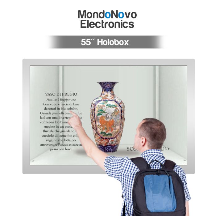 Holobox de 55" - Vitrina transparente holográfica interactiva 3D